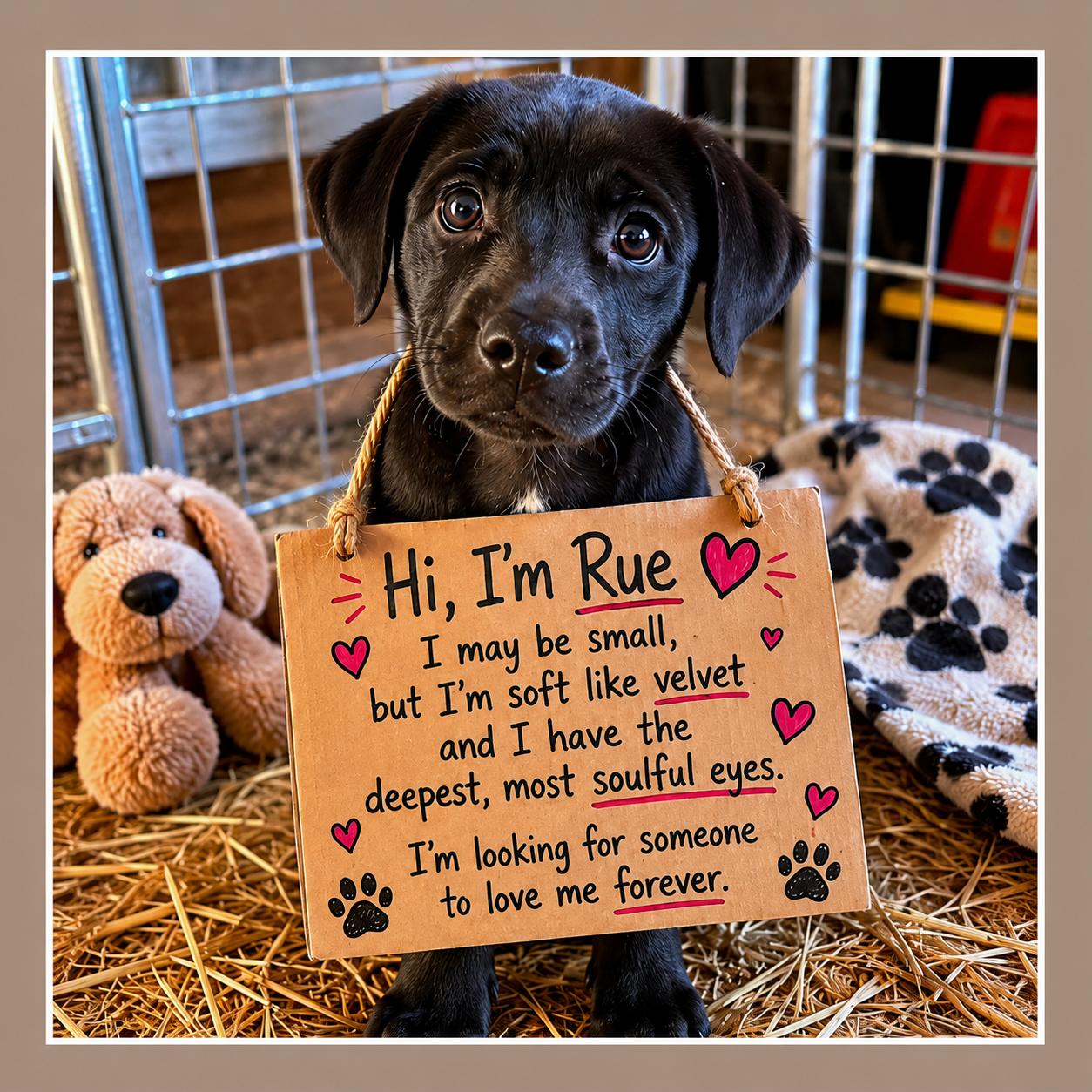 Rue, Adoptable, Puppy Female Labrador Retriever.