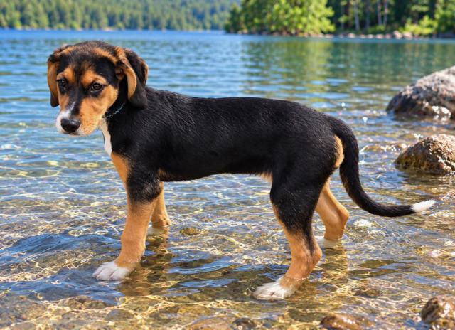 PUPPY WINNIE, Adoptable, Puppy Female Hound & Border Terrier.
