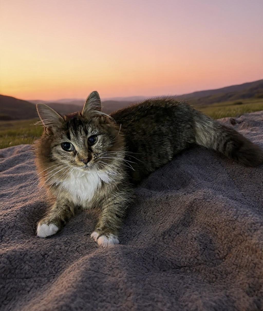 Athena, adopted, Young Female Maine Coon.