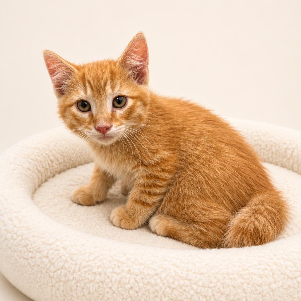 Curly, Adoptable, Kitten Male Domestic Short Hair.