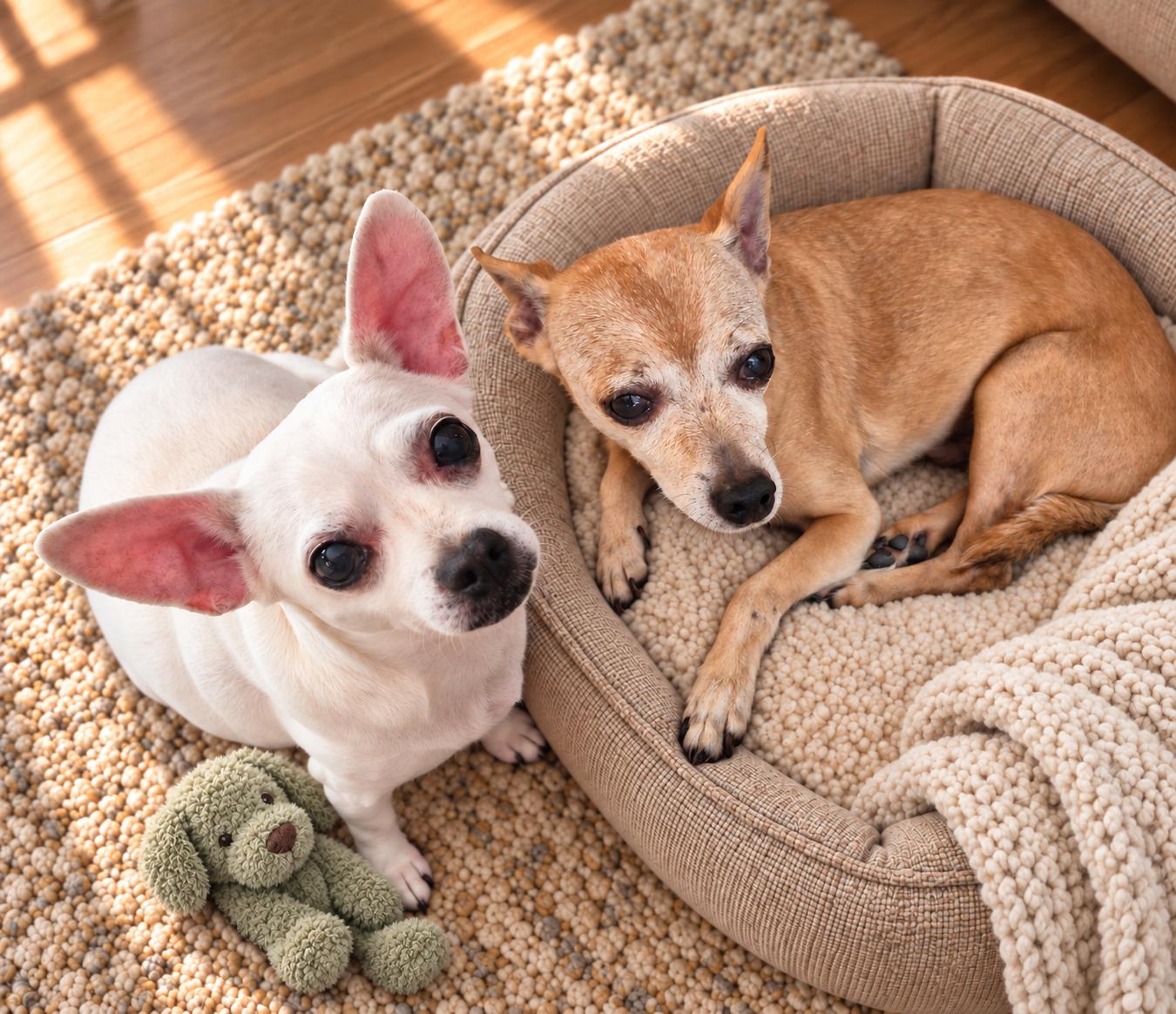 Bonzo & Coco, Adopted, Senior Male Chihuahua.
