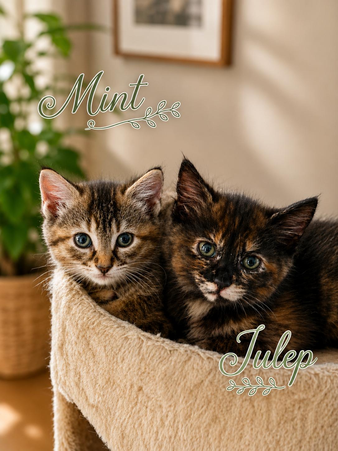 Enlarge Mint & Julep-Best Friends Forever, a Adoptable Tortoiseshell in Laurel, MD image 1/6