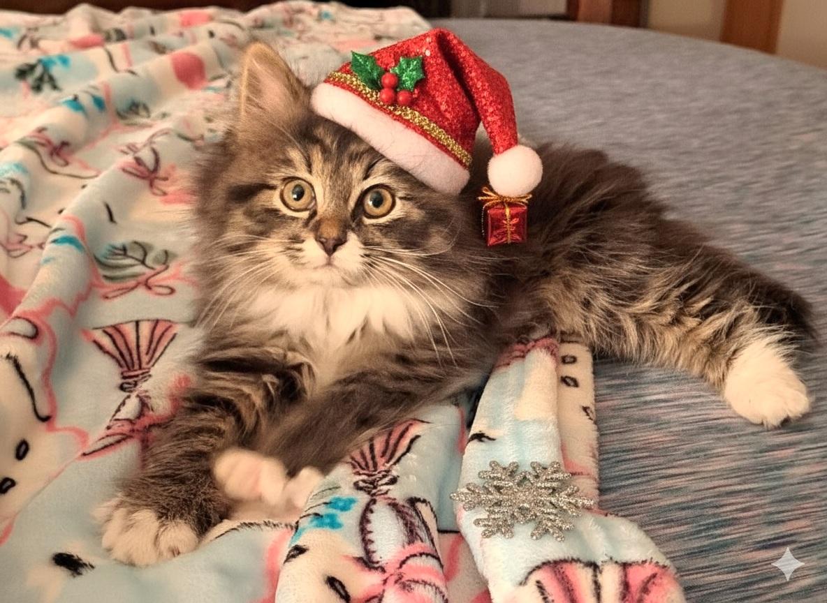 Molly, adopted, Kitten Female Maine Coon & Domestic Long Hair.