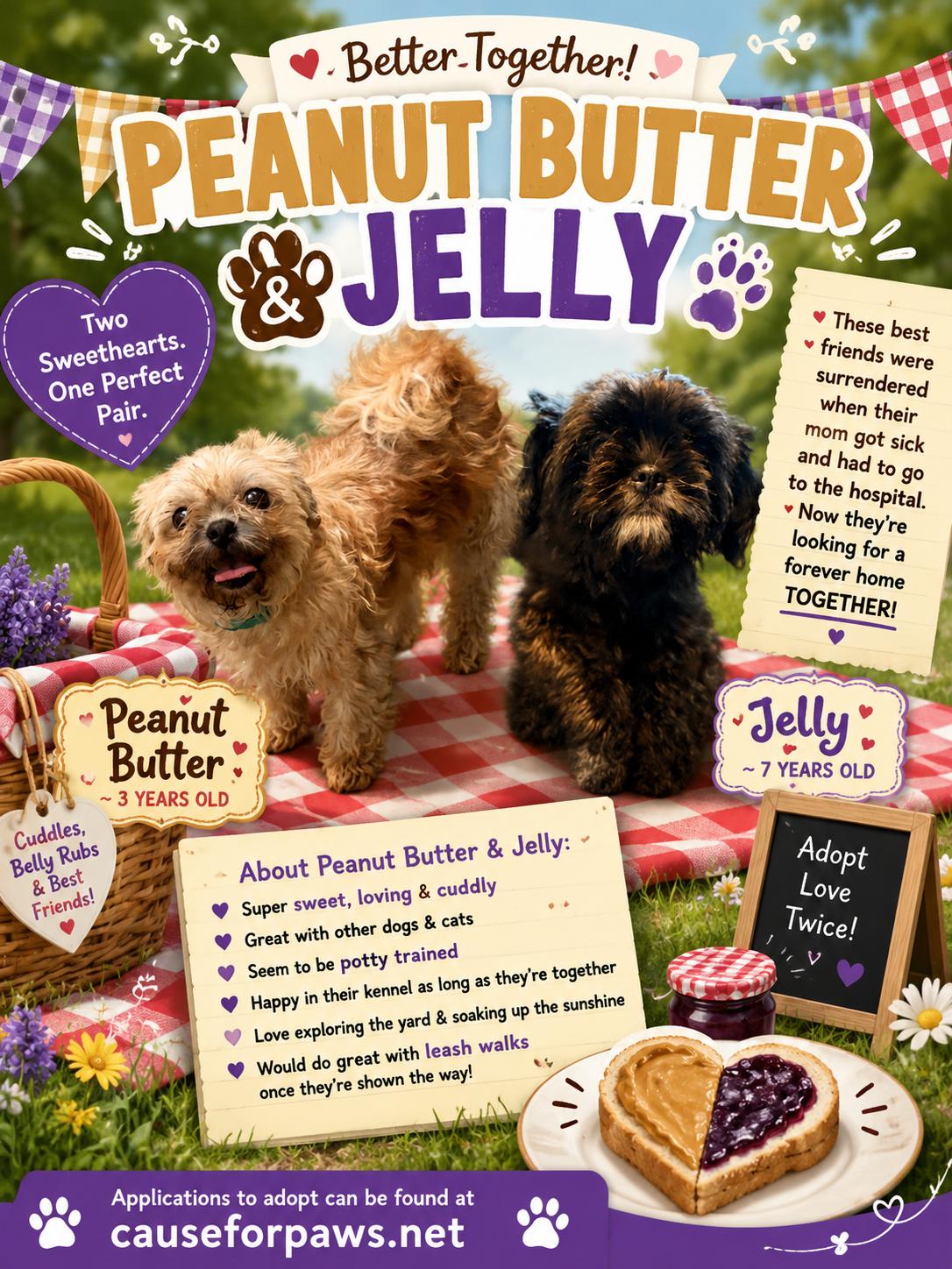 Peanut Butter & Jelly, ADOPTABLE, Adult Female Shih Tzu.